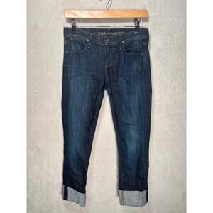 Citizens of Humanity Dani Cropped Straight Leg Cuffed Dark Wash Denim Jean Sz 26